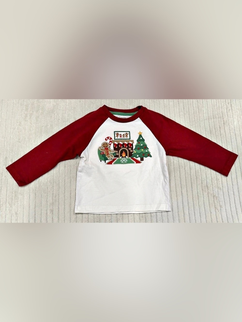 Gymboree Boys Long Sleeve Gingerbread House Christmas Tee size 18-24 Months